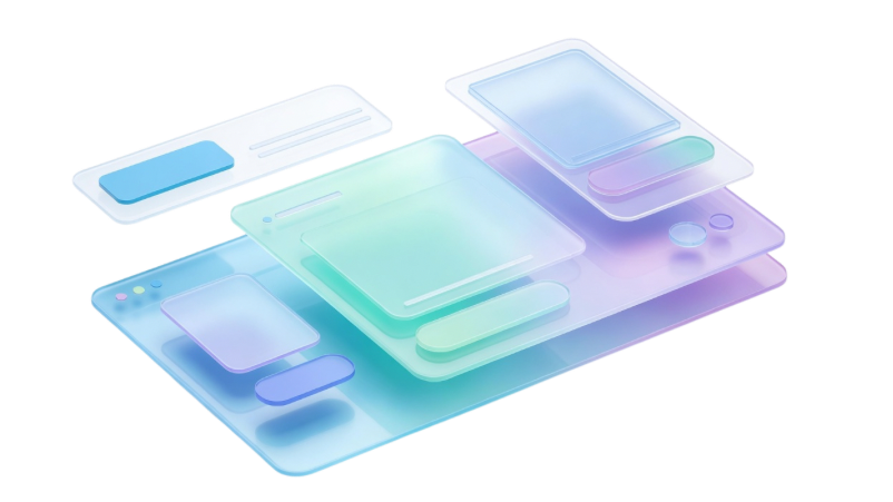 Glassomorphic UI design templates