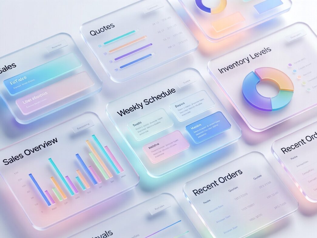 glassomorphic dashboards and internal tools for small business built by VerseOne.ai